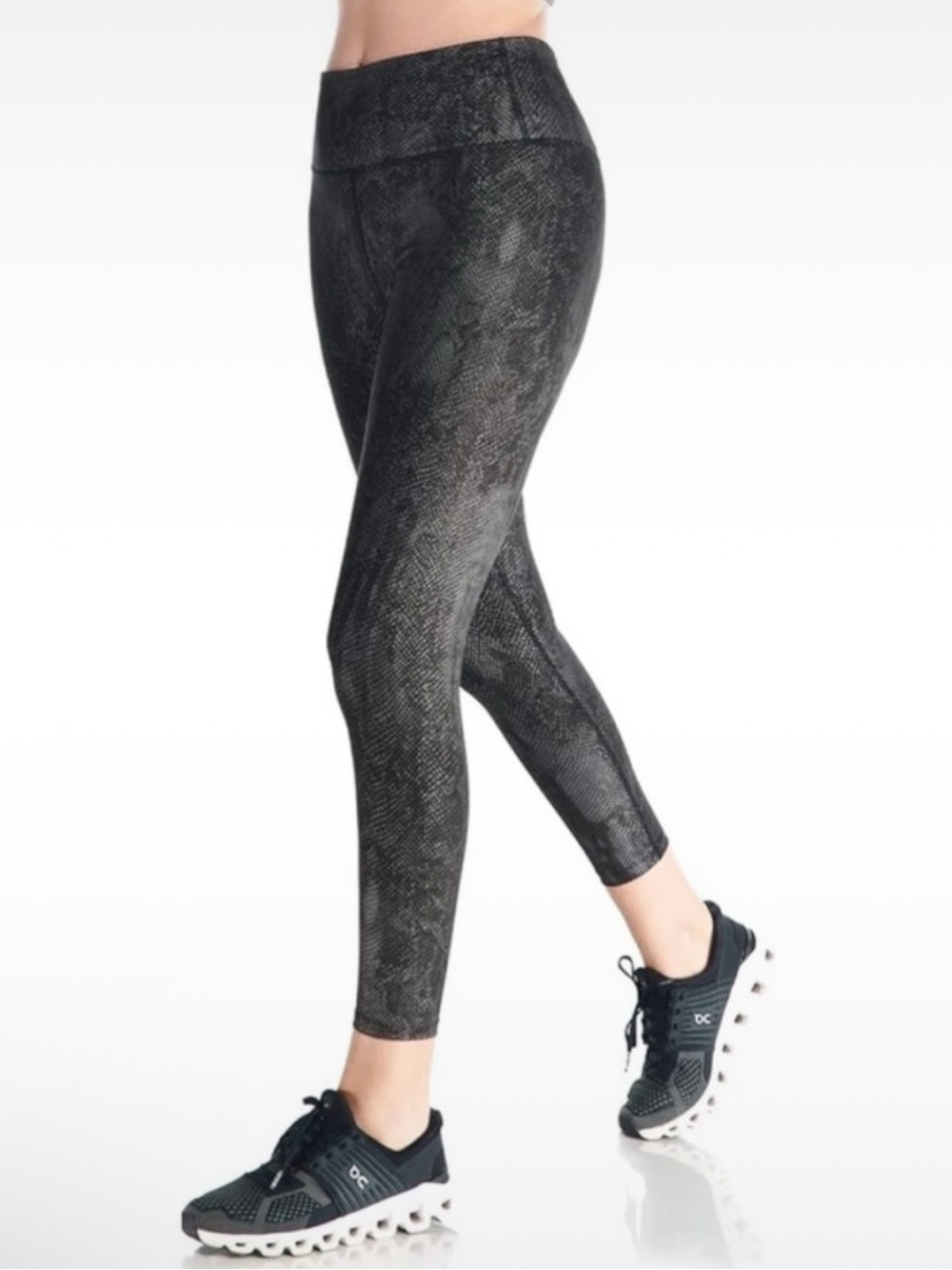 Women's Black Snake Print Athletic Leggings
